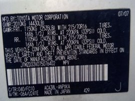 2007 TOYOTA RAV4 WHITE 2.4 AT 2WD.  Z24858